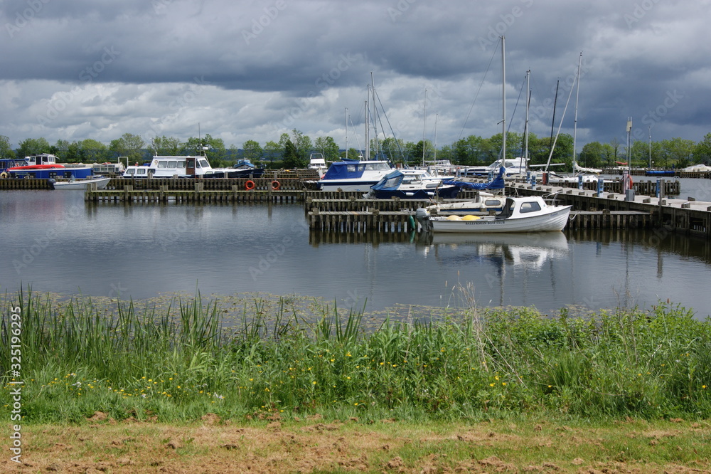 boats in the harbour on Lough Neagh, Ballyronan, Northern Irealnd