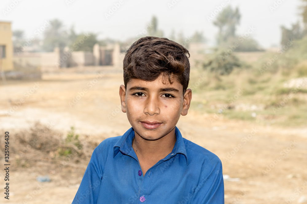 Asian street poor child in a village Asian street poor child in a village