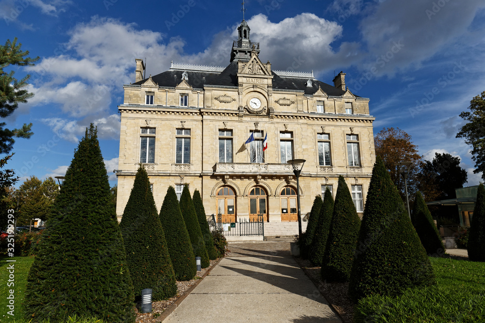 Town hall of Nogent le Perreux ,town located near Paris, France.