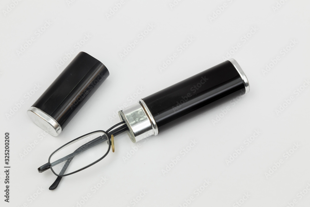 old reading glasses in a black case old reading glasses in a black case