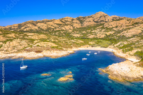 Aerial view of Corsican rocky coast photo