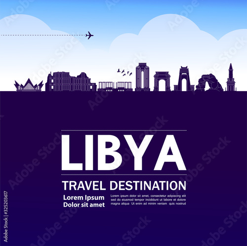 Libya travel destination grand vector illustration. 