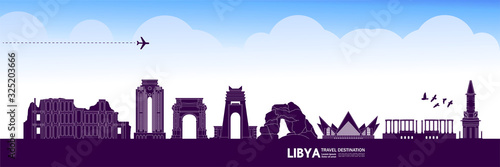 Libya travel destination grand vector illustration.  photo
