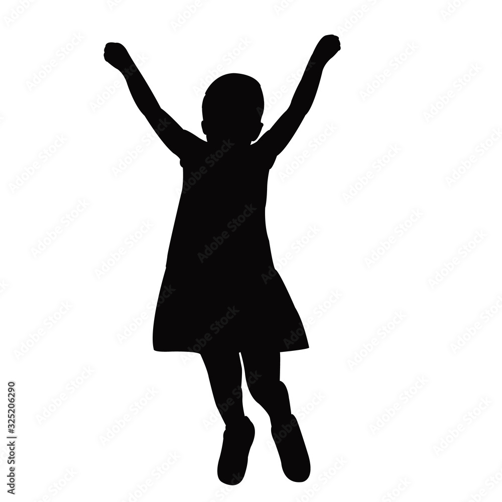 a girl jumping body silhouette vector