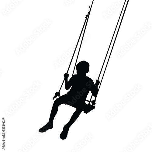 a boy swinging body silhouette vector