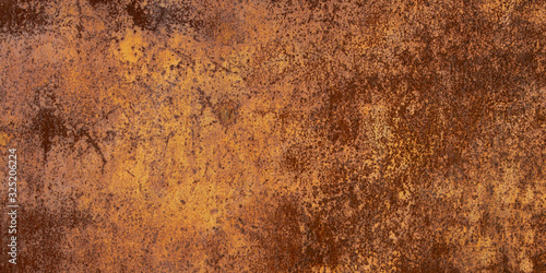 Panoramic grunge rusted metal texture, rust and oxidized metal background. Ol...