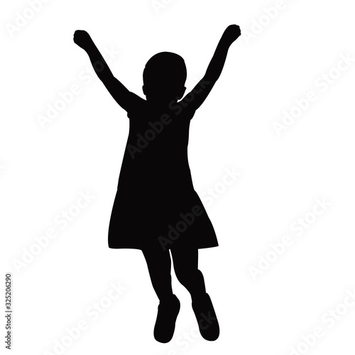 a girl jumping body silhouette vector