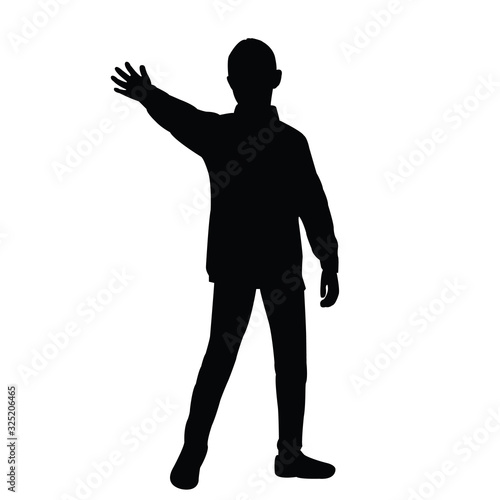 a boy body silhouette vector