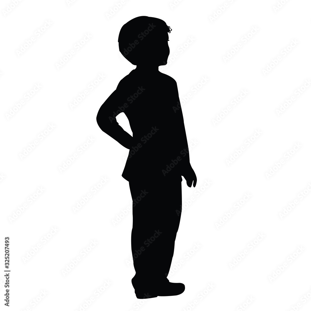 a boy body silhouette vector