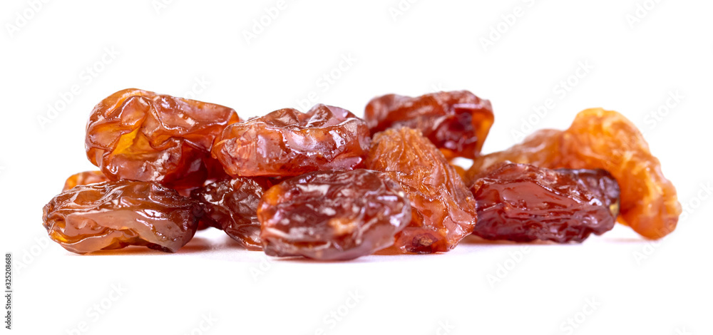 Raw raisins, dried grape isolated on white background Raw raisins, dried grape isolated on white background