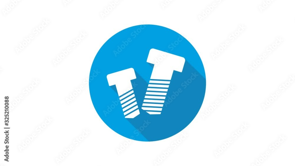 Blue motion graphic icon animation screw Blue motion graphic icon animation screw