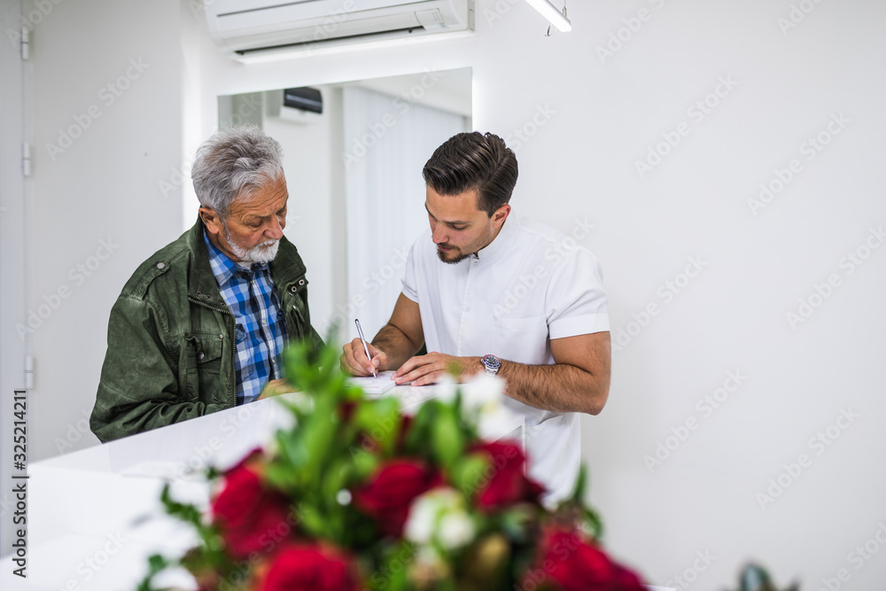 Senior man at dentist's office. Senior man at dentist's office.