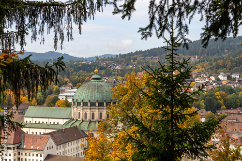 Wide angle view at St. Blasien in the Black Forest