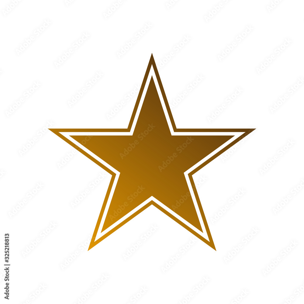 Obraz premium Star flat icon gold color on white background