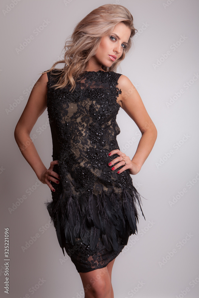 Fototapeta premium Young beautiful girl studio portrait.