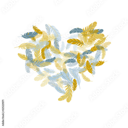 Falling feather elements soft vector design.