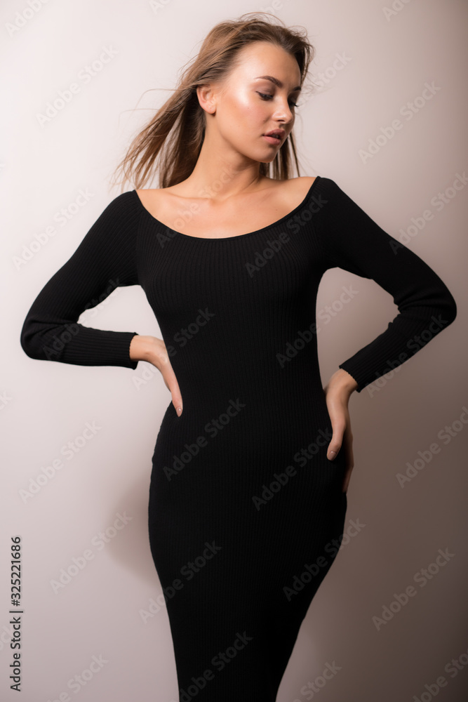 Fototapeta premium Young beautiful girl studio portrait.