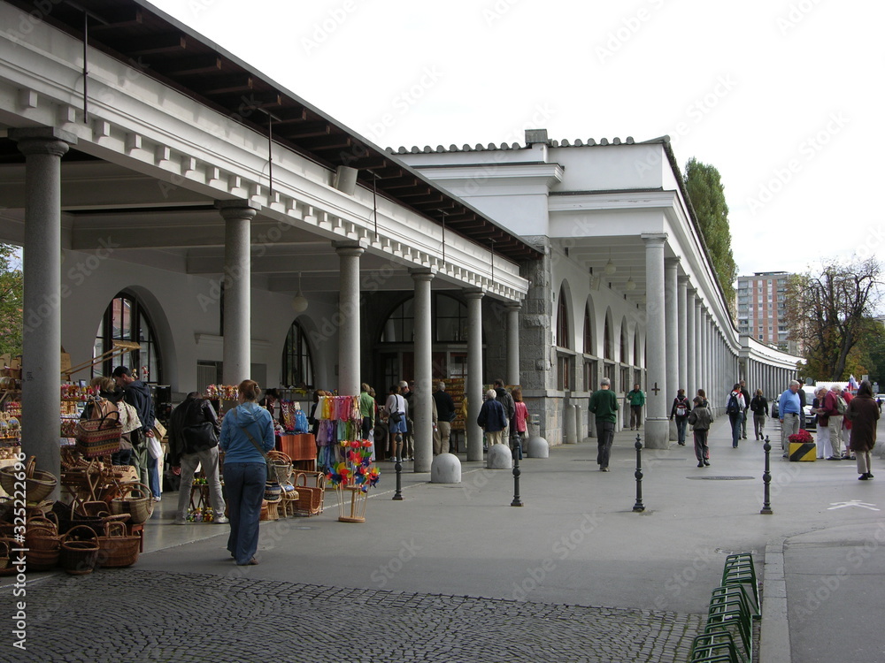 Ljubljana, Slovenia, Market and Colonnade