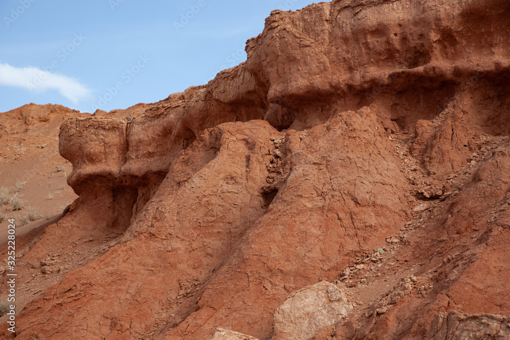 Red cliffs of Khermen Tsav canyon