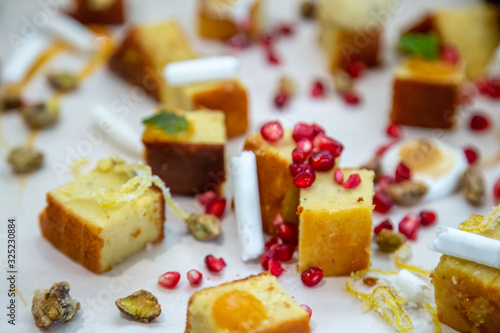 cake with cream and fruits