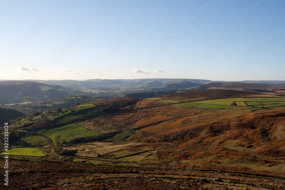 Peak district moorland landscape near Hathersage Derbyshire England UK
