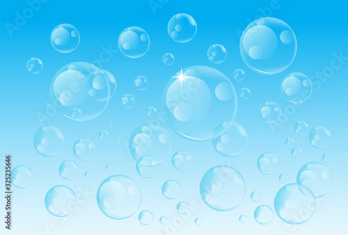 Blue bubbles background, vector design, abstract art