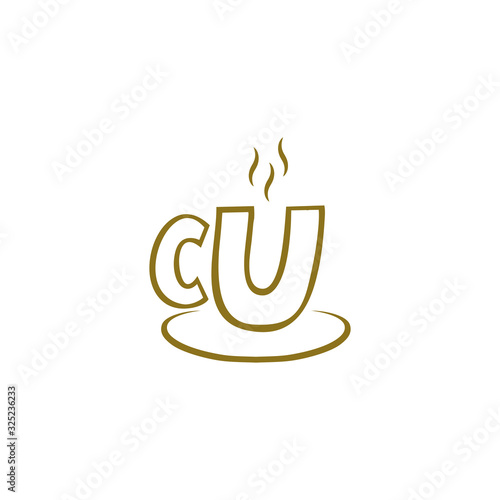 CU initial letters like a coffee cup