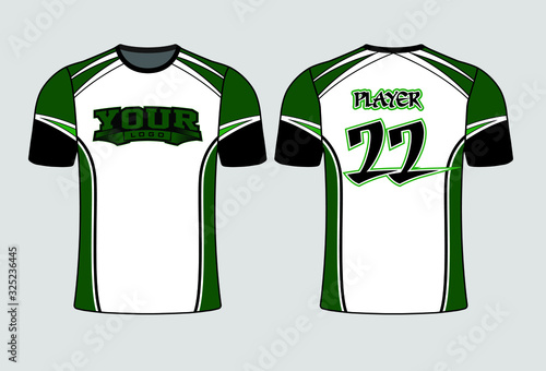 White body simple look shirt with green and black trim side insert on the sides and spiky lines on arms decent shirt