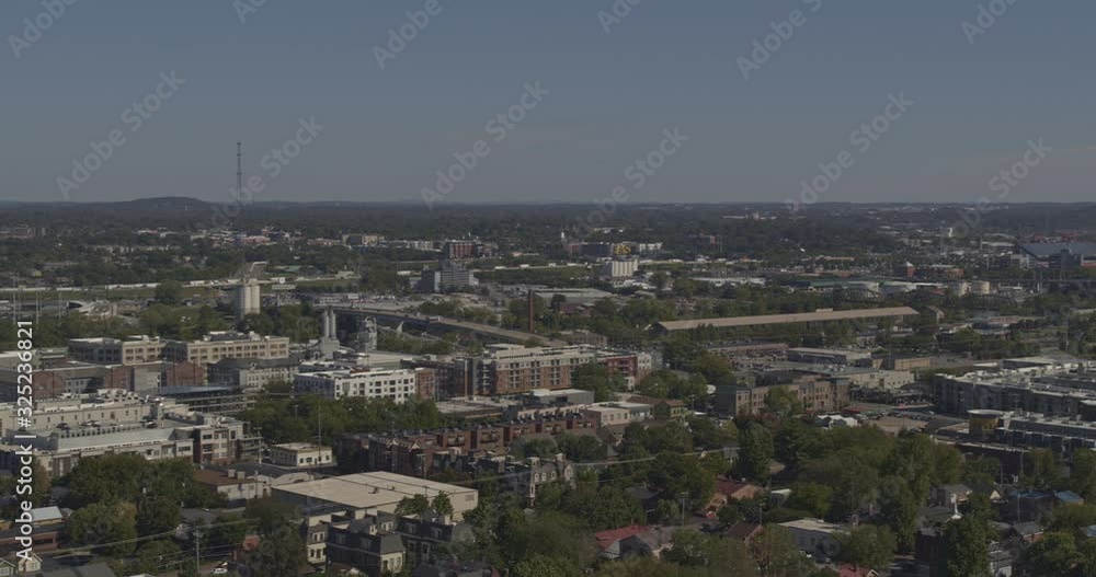 Nashville Tennessee Aerial v7 Panoramic cityscape view from East Bank district to downtown skyline to Midtown district views - October 2018 Nashville Tennessee Aerial v7 Panoramic cityscape view from East Bank district to downtown skyline to Midtown district views - October 2018