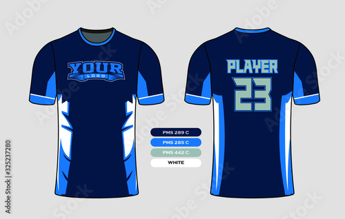 Dark bluish white feather pattern on the sides wrapping on front and back of the shirt give a elegant look