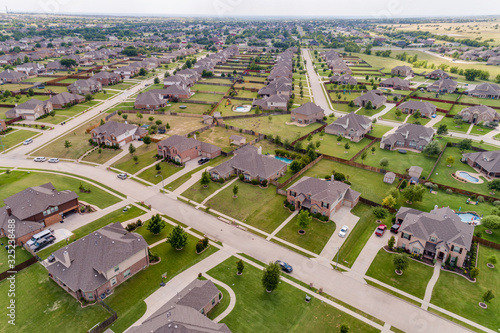 Drone Aerial of Residential Neighborhood in Haslet, TX  