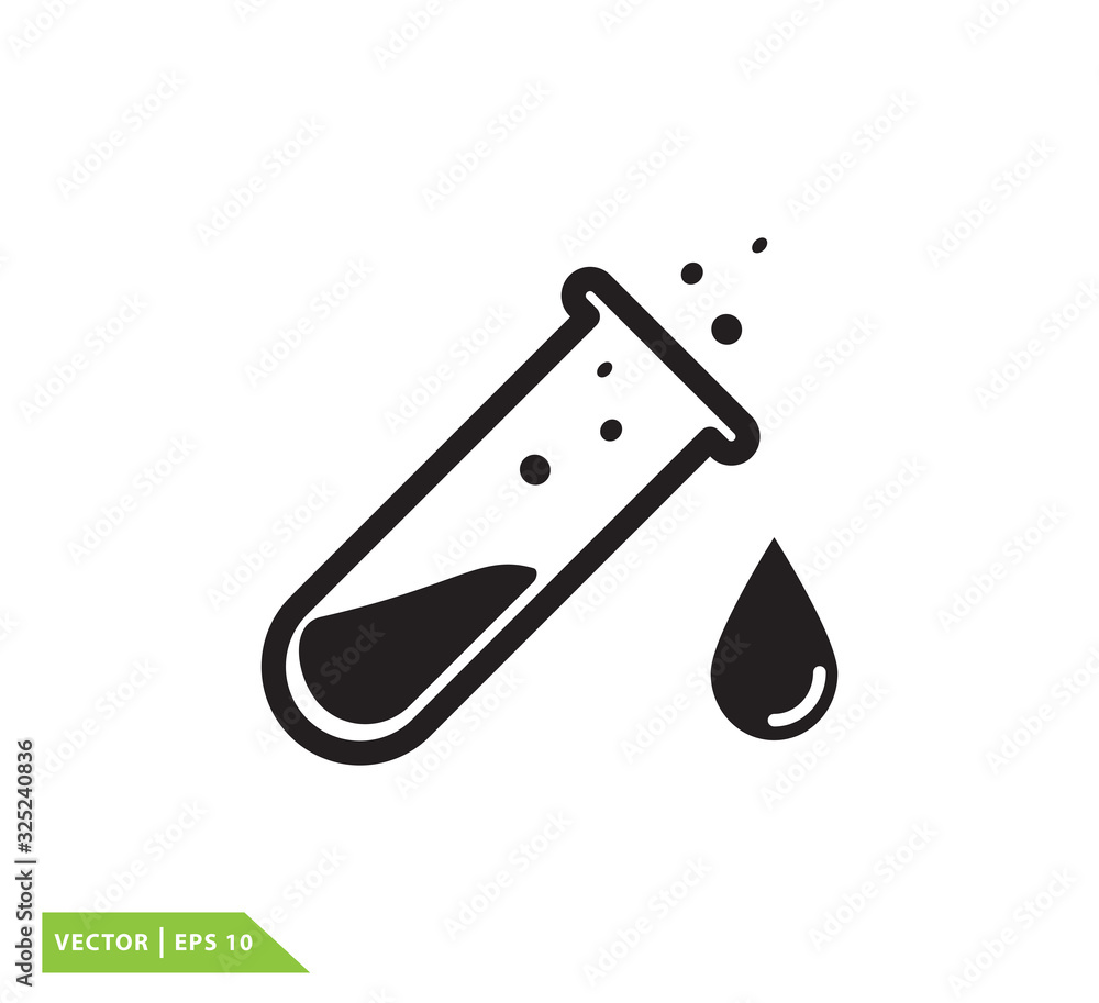 Tube glass icon vector logo design template Tube glass icon vector logo design template