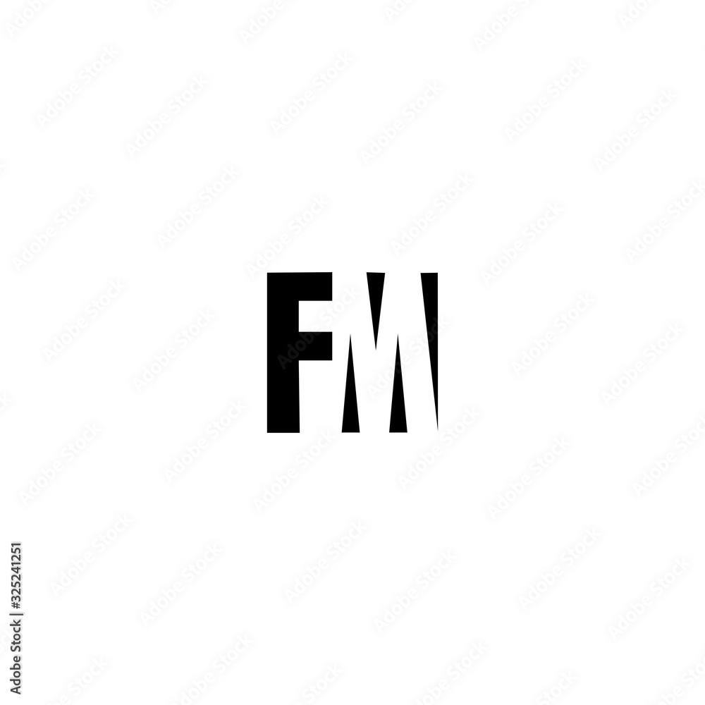 FM F M Letter Logo Design in Black Colors FM F M Letter Logo Design in Black Colors