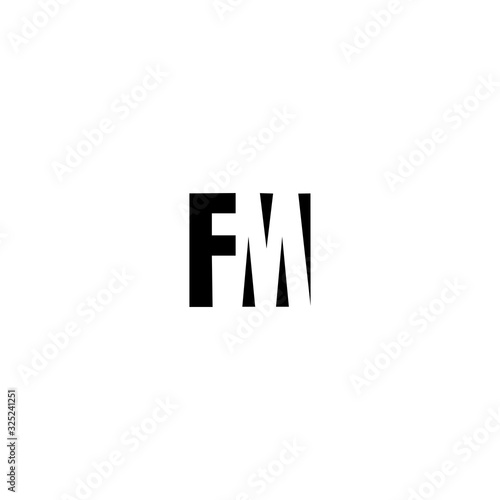 FM F M Letter Logo Design in Black Colors