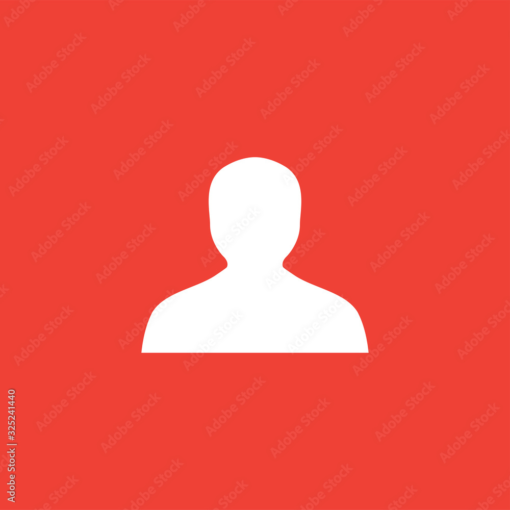Avatar Red Icon On White Background. Red Flat Style Vector Illustration Avatar Red Icon On White Background. Red Flat Style Vector Illustration