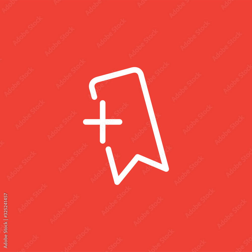 Fototapeta premium Badge Line Red Icon On White Background. Red Flat Style Vector Illustration