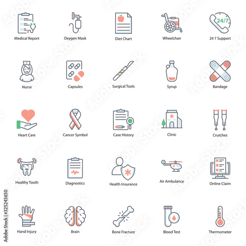  Pack Of Healthcare Flat Icons 