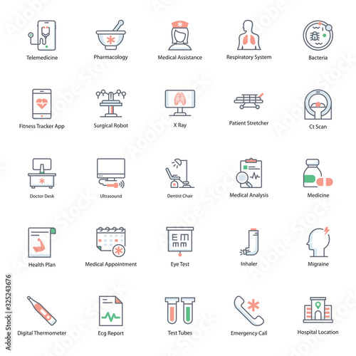  Pack Of Medical Tools Flat Icons 
