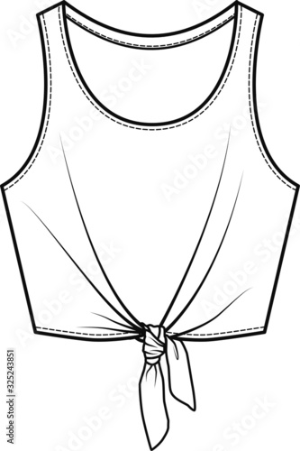 Women's Top Fashion Flat Sketch