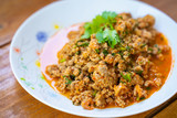 “Larb Moo” Spicy Minced Pork Salad Thai food