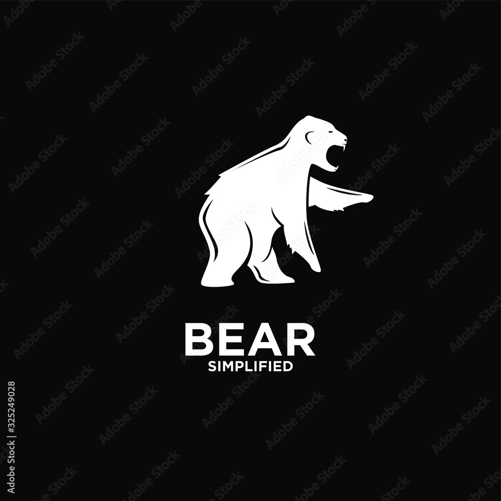 Fototapeta premium Black bear logo icon design vector illustration