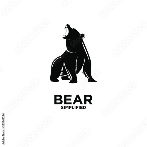 Black bear silhouette logo icon design vector illustration