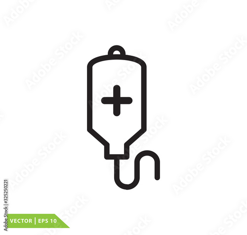 Medical infuse icon vector logo design template