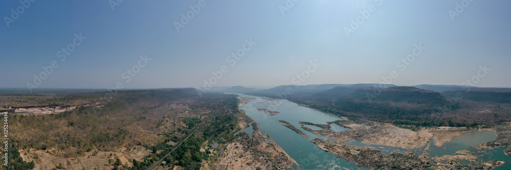 Panorama photos of Pha Taem National Park Khong Chiam District, Ubon Ratchathani Province