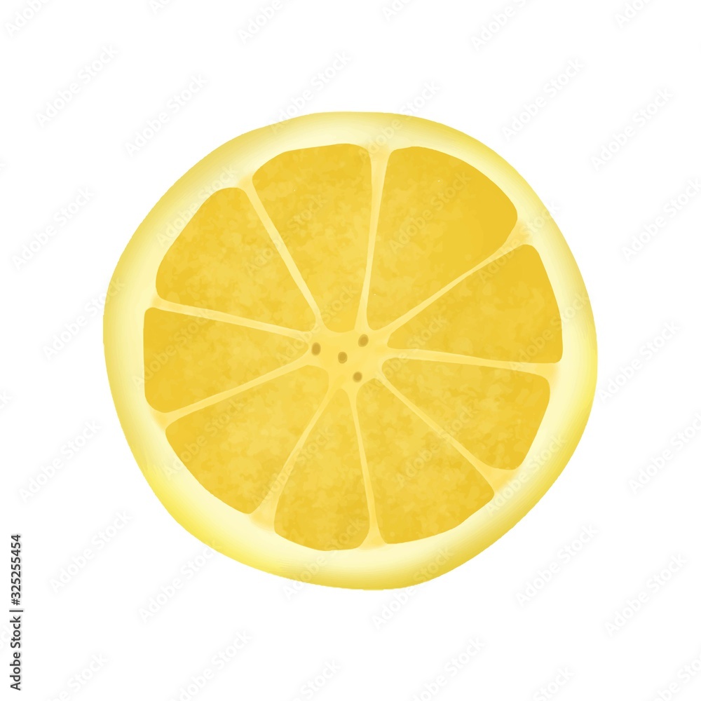 Fotografie watercolor circle slice yellow lemon
