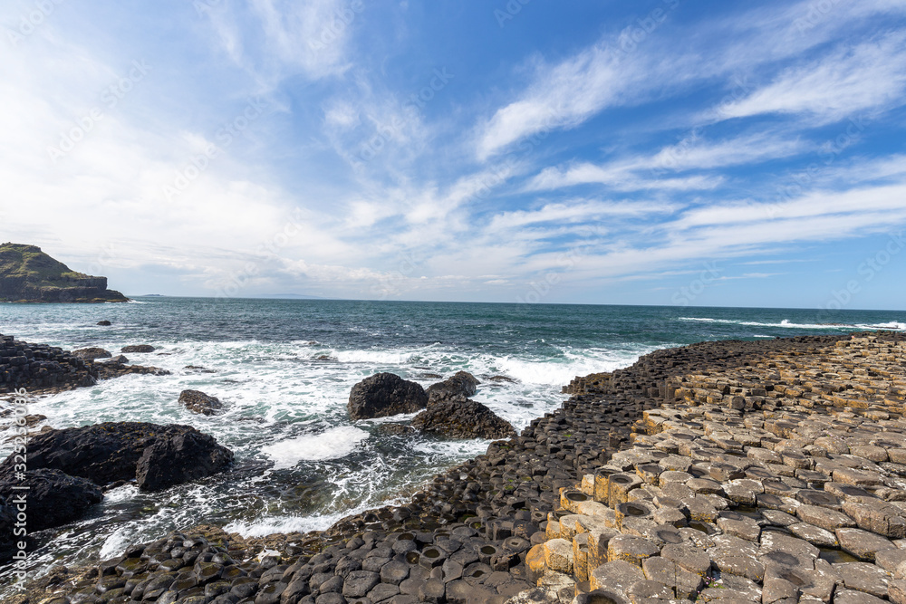Landscapes in the famous Giant's Causeway in Northern Ireland