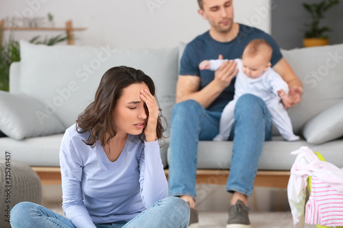 Father with his baby and wi...