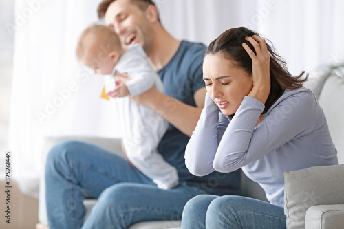 Happy father with his baby ...