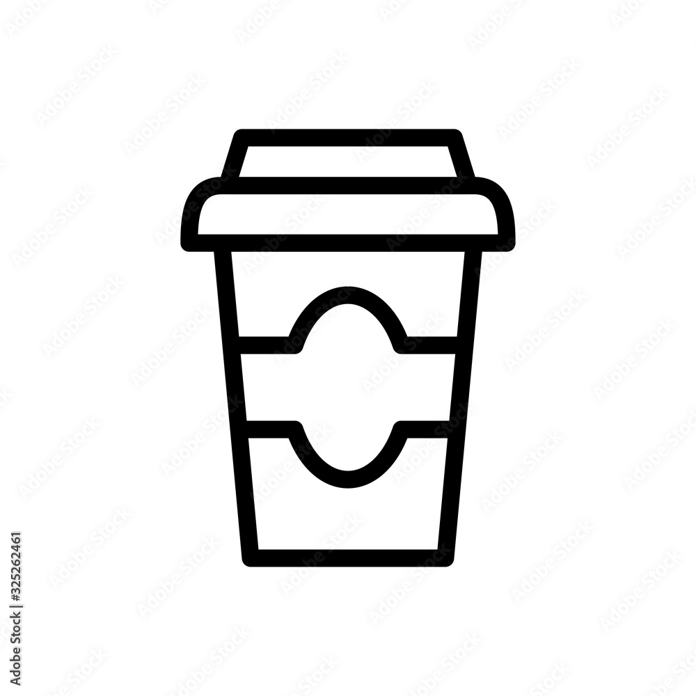 Disposable coffee cup line icon Disposable coffee cup line icon