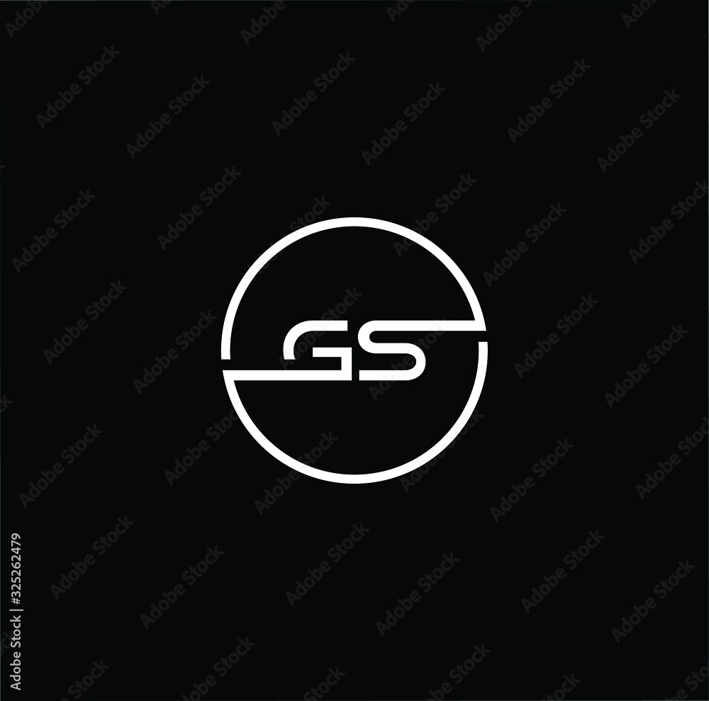 Minimal elegant monogram art logo. Outstanding professional trendy awesome artistic GS SG initial based Alphabet icon logo. White color on black background Minimal elegant monogram art logo. Outstanding professional trendy awesome artistic GS SG initial based Alphabet icon logo. White color on black background